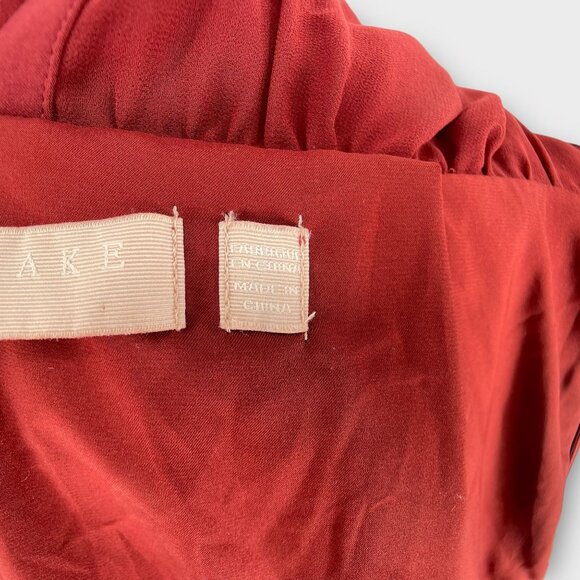 Keepsake The Label Curious Sheer Cocktail Dress Halter Red Sleeveless Wrap XL - Picture 12 of 15